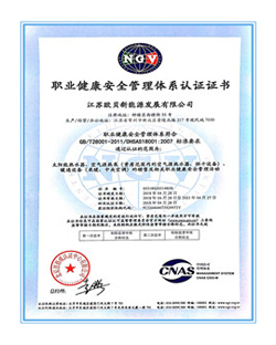 職業(yè)健康安全管理體系認(rèn)證證書(shū)