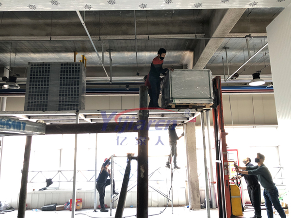 五金電鍍件流水線節能改造用熱泵自動化烘干機